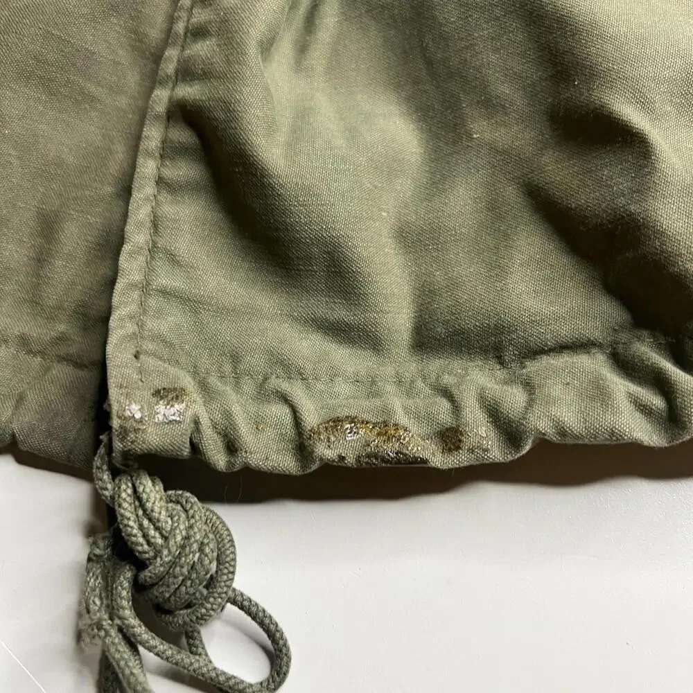 80s m65 Vintage Military Jacket Mens Medium Green Army Field Zip Lined‎ Pockets